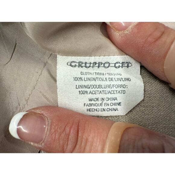 "EMANUEL UNGARO" 2 Pc. 100% Linen Pant Suit SZ 14 VTG  Quiet Luxury Elegant - Picture 9 of 16